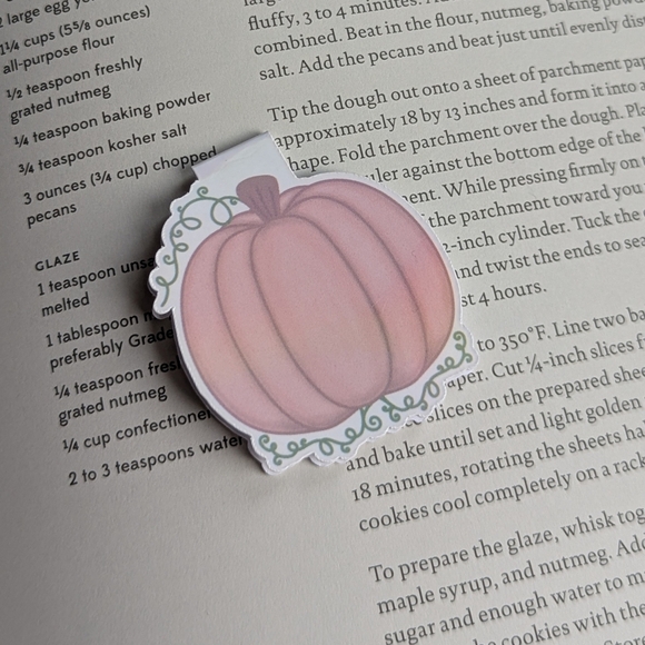 Pumpkin Fall Magnetic Bookmarks Readers Book lovers Autumn Pink Books Set Of 4 - Picture 10 of 14